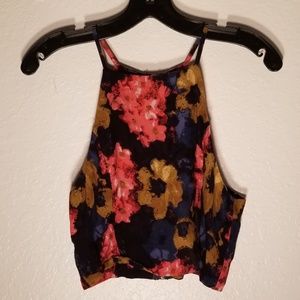 Abercrombie & Fitch Floral Zip Up Crop Top / s